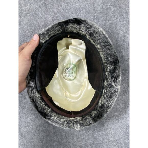Stetson Hat Mens Grey Fedora Faux Fur Ear Flaps 1930s 40s German Hunting Pin - Picture 8 of 15